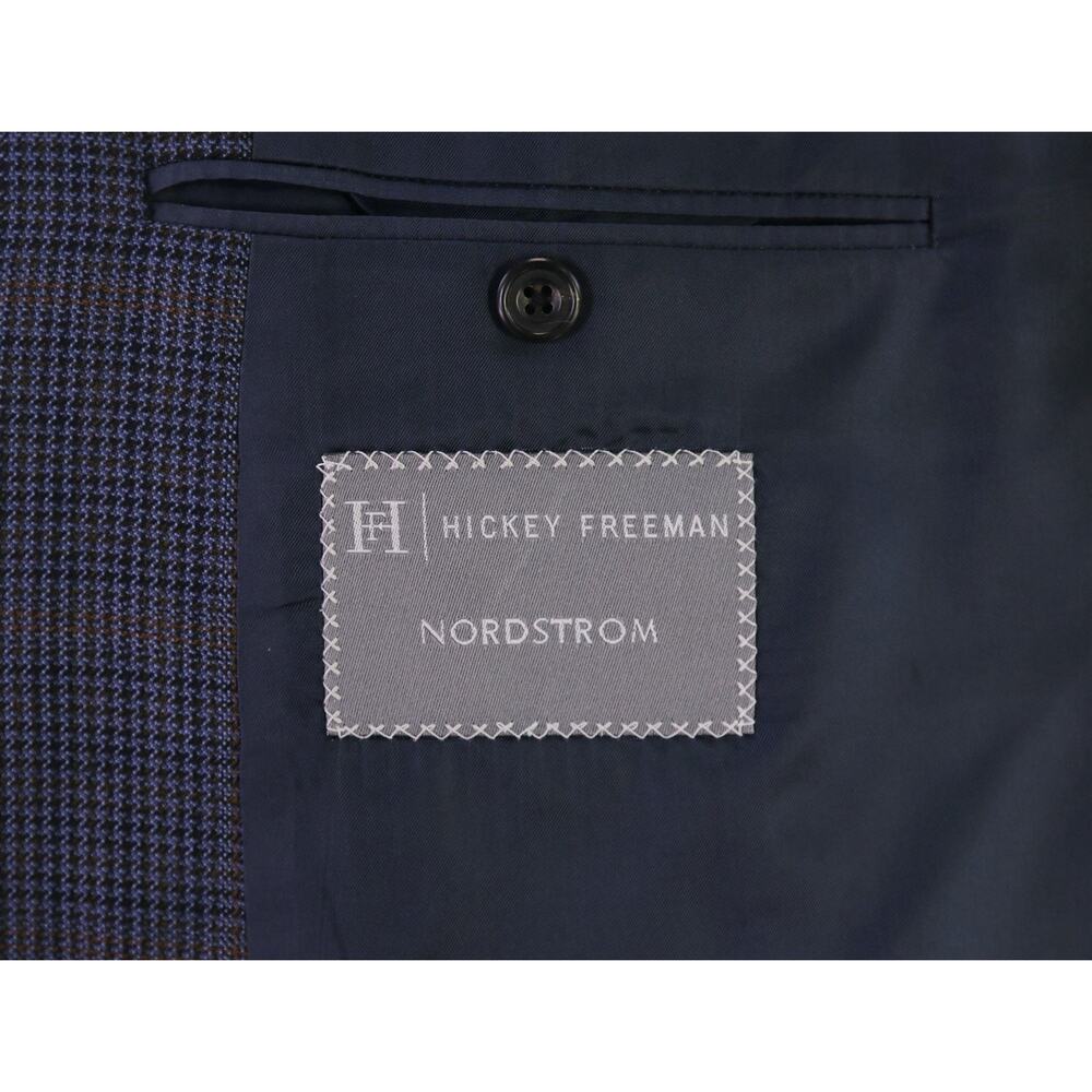 Hickey Freeman Custom Blazer Blue Black Brown 2-Btn Sportcoat Jacket 44L - Picture 7 of 8